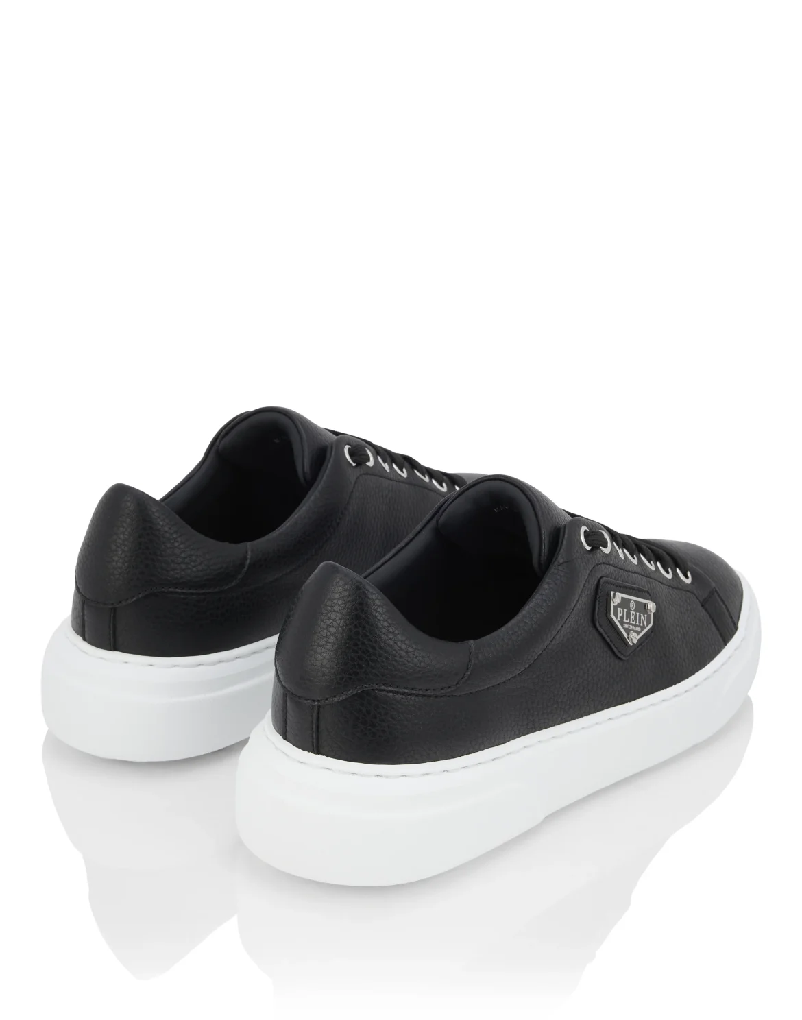 Leather Lo-Top Sneakers Iconic Plein, цвет: Черный