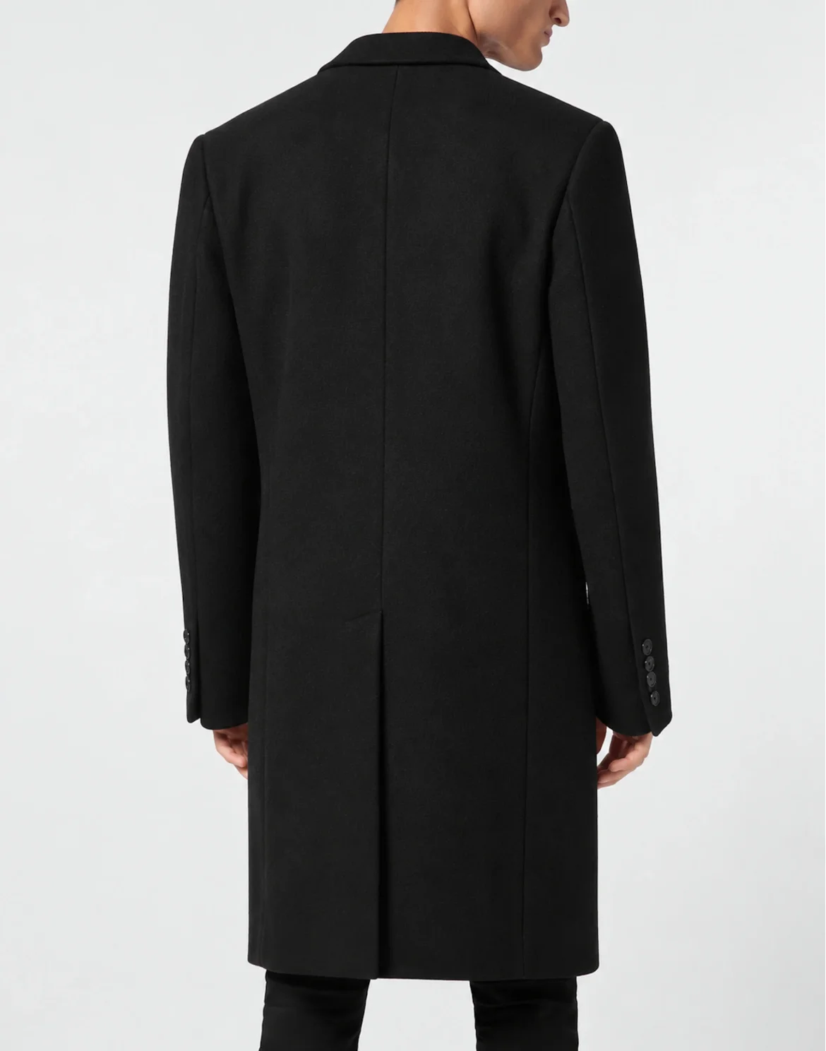 Wool Blend Tailored Coat, цвет: Черный