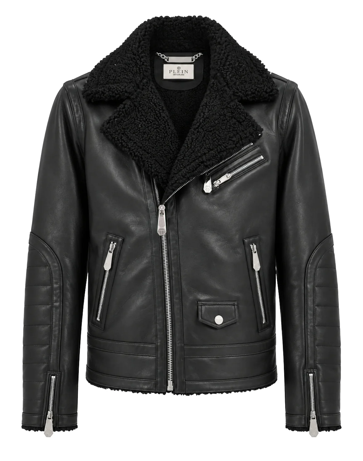 Eco Leather Biker Jacket, цвет: Черный