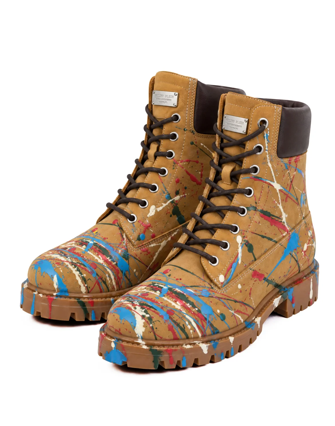Nubuck Boots Dripping Skull, цвет: Коричневый