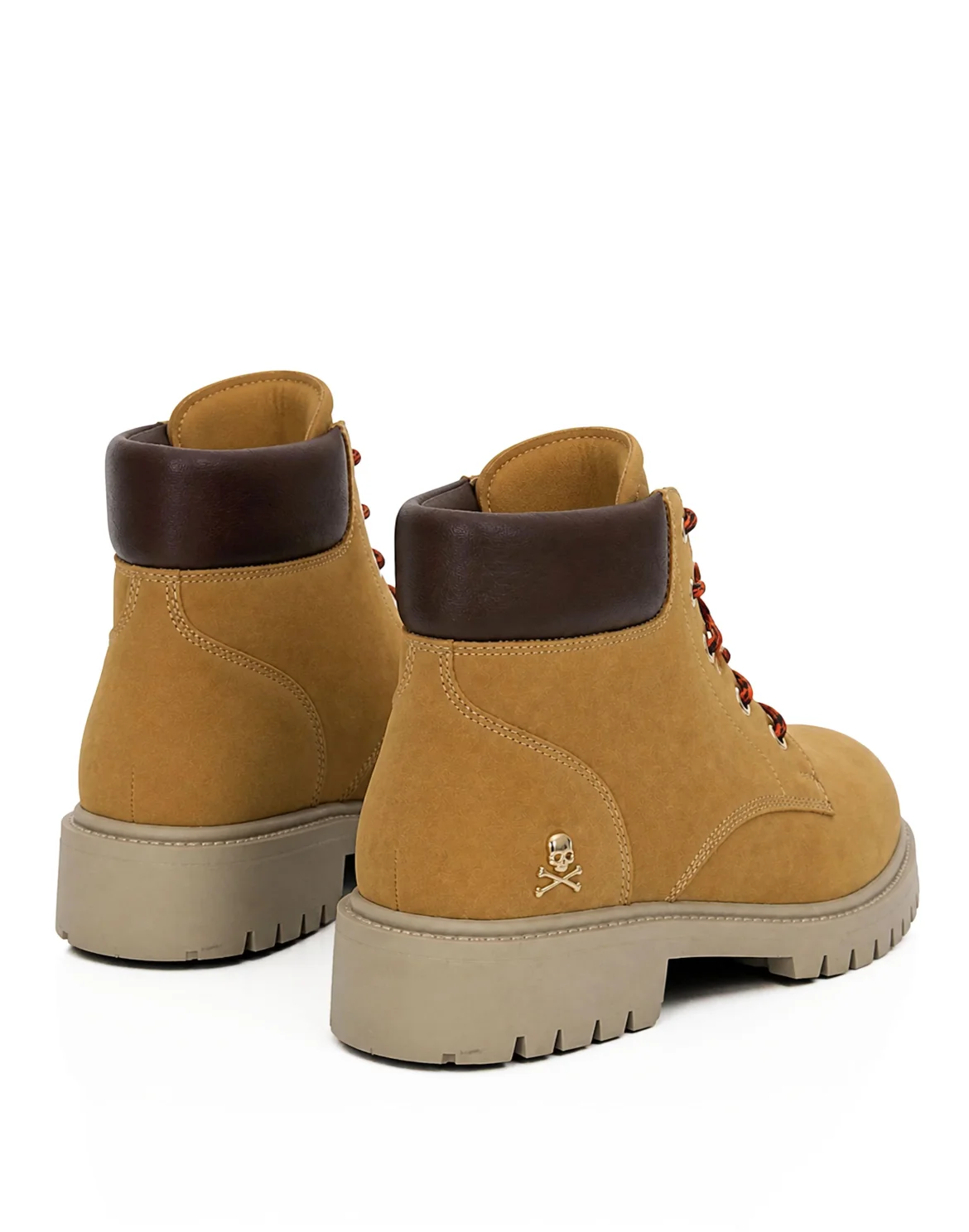 Nubuck Leather Mid Boots Small Skull, цвет: Бежевый