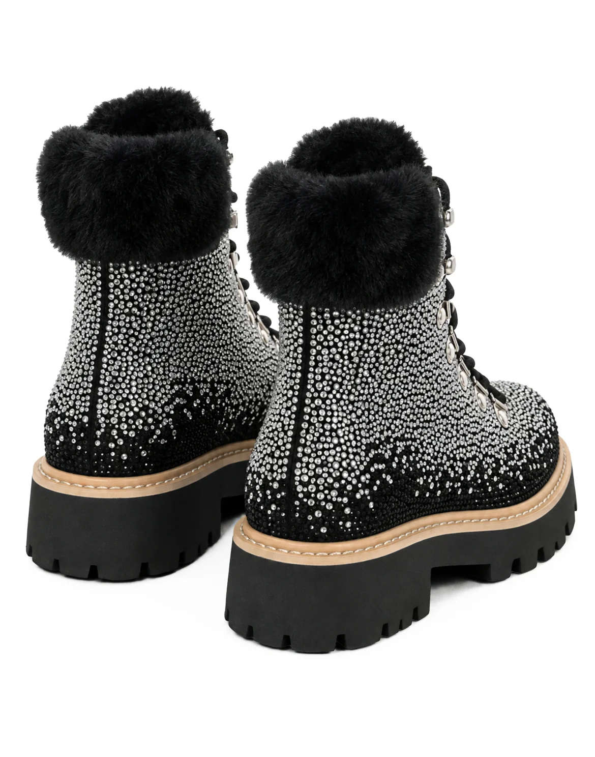 Suede Mountain Boots Mix Strass, цвет: Черный