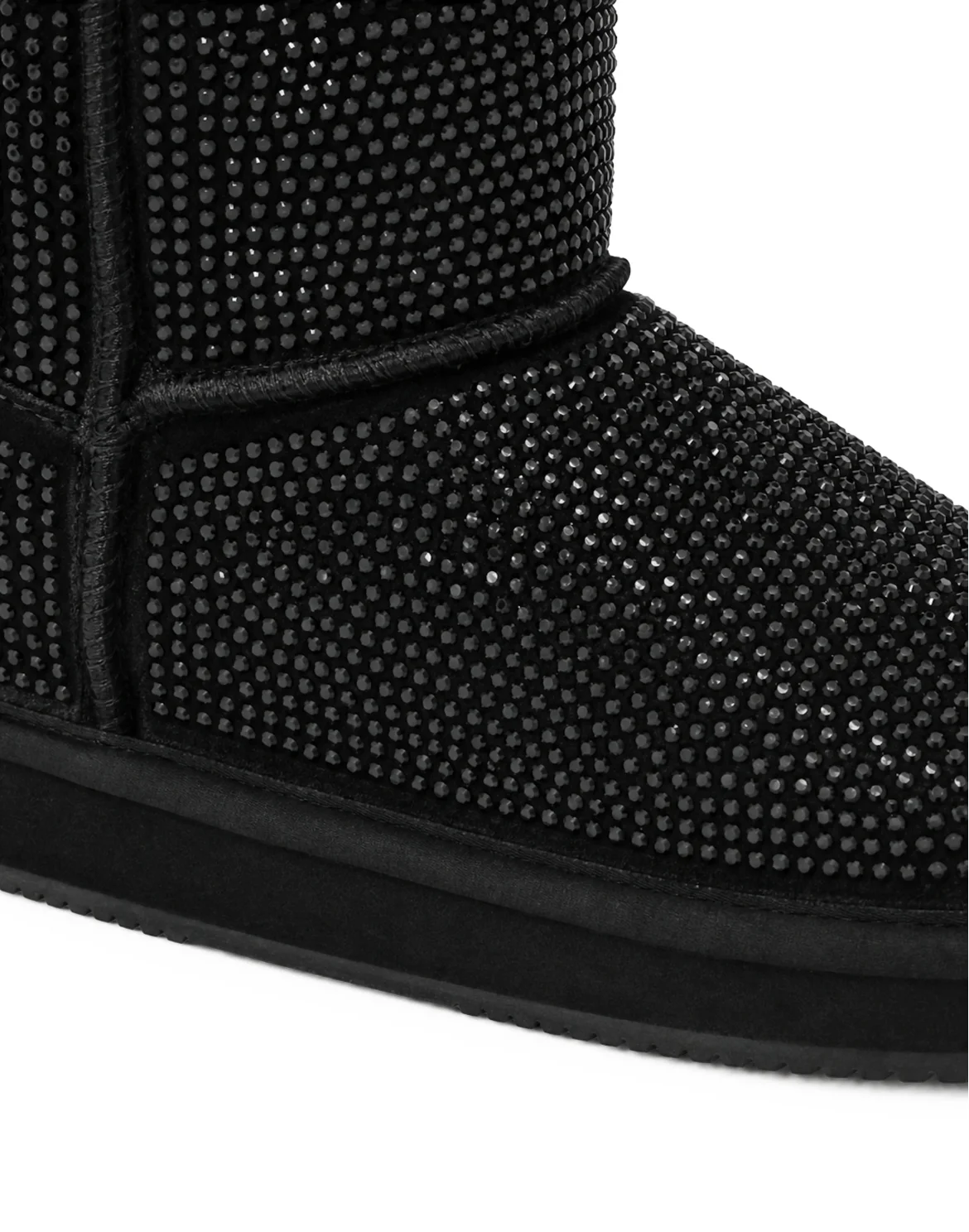 Fake Suede Winter Boots Strass, цвет: Черный