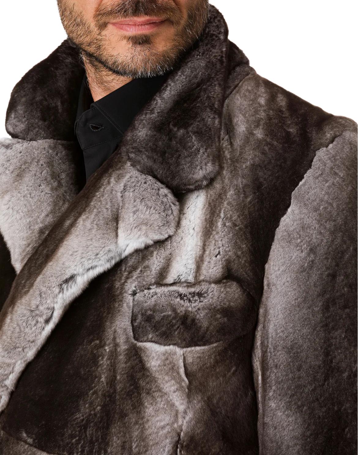 Fur Coat Long Luxury, цвет: Серый