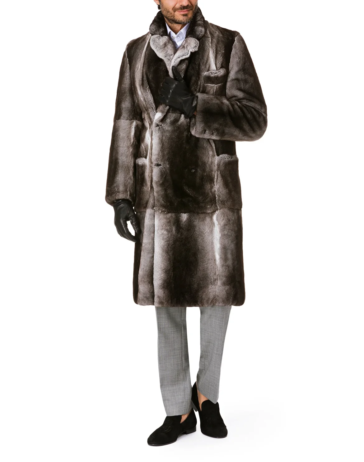Fur Coat Long Luxury, цвет: Серый