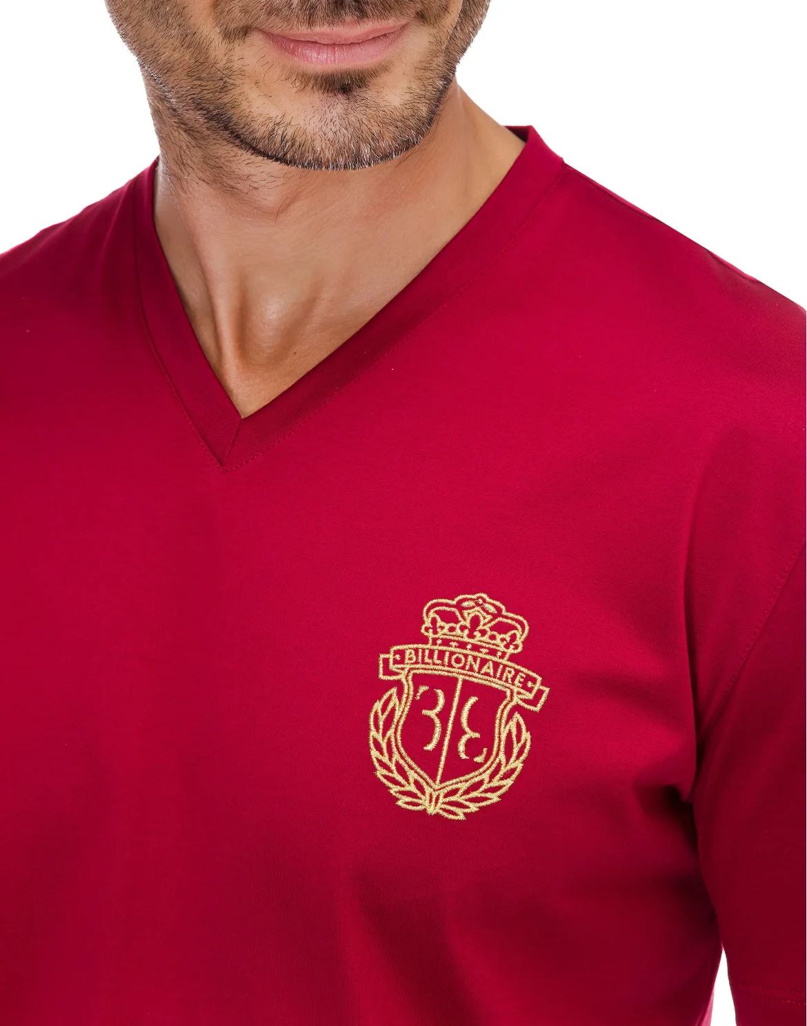 T-shirt V-Neck SS Crest, цвет: Красный