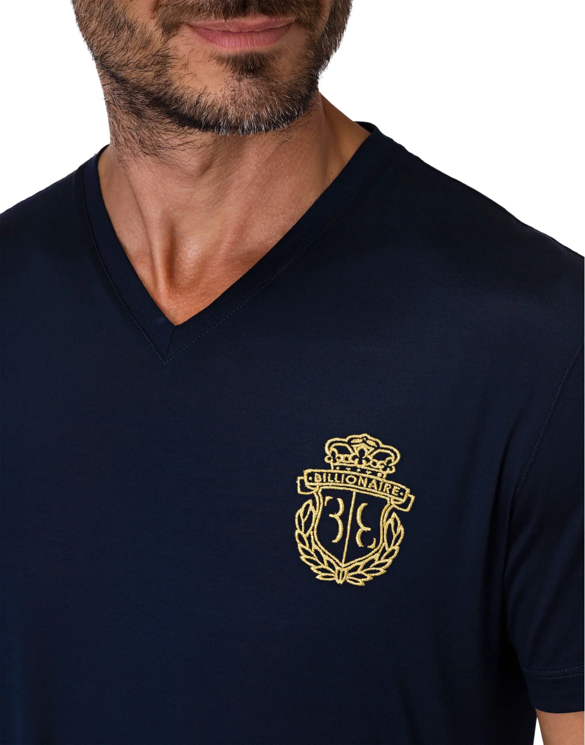 T-shirt V-Neck SS Crest, цвет: Синий