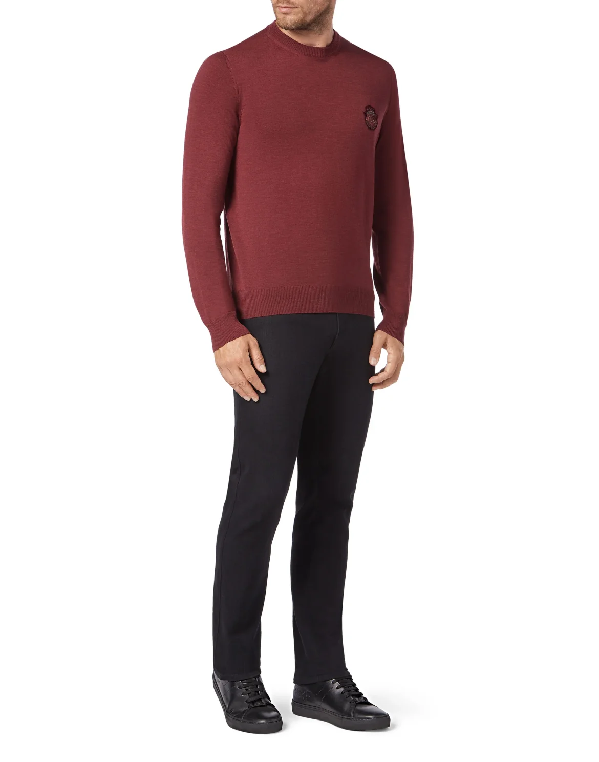 Pullover Round Neck LS Crest, цвет: Красный