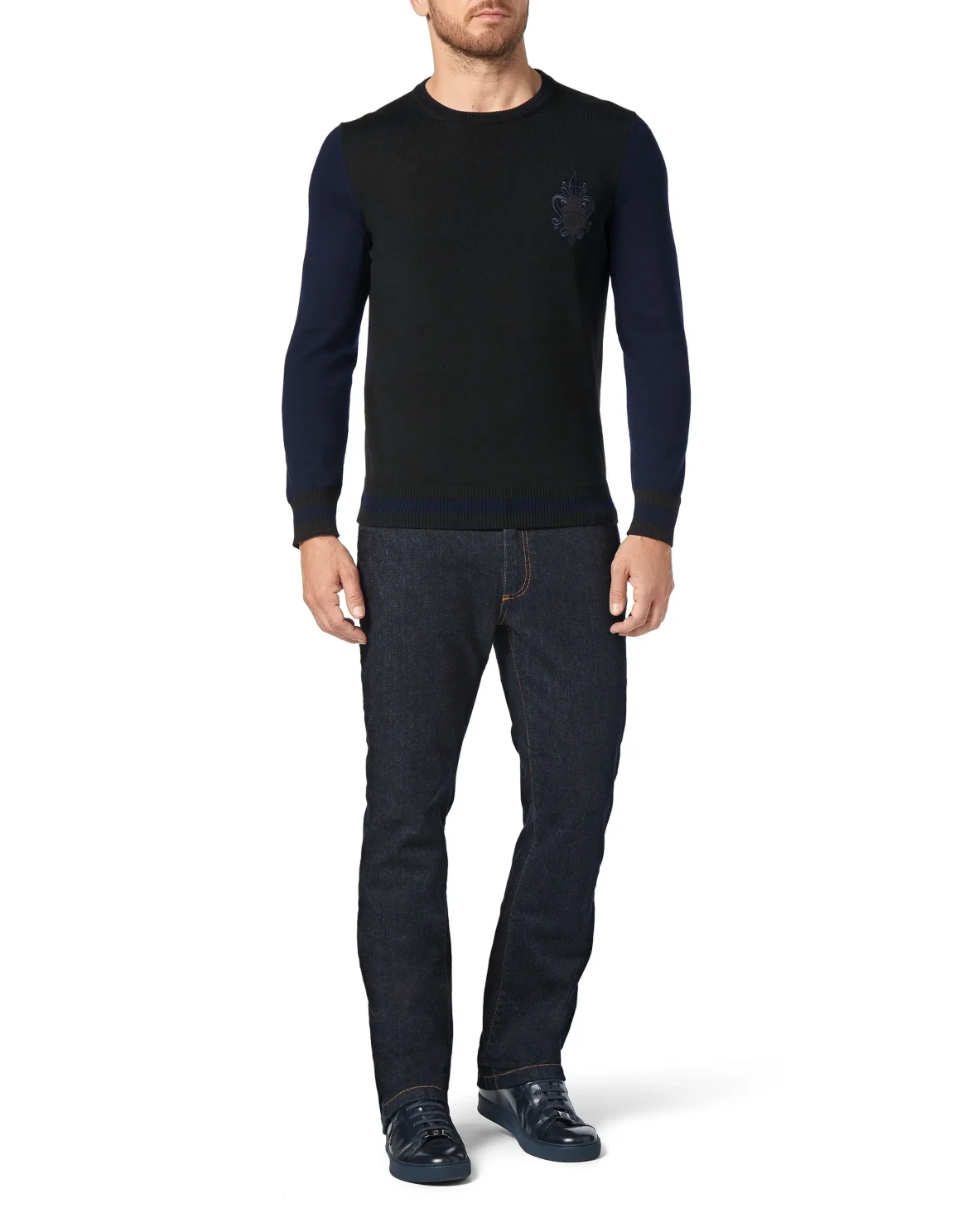 Pullover Round Neck LS Giglio, цвет: Черный