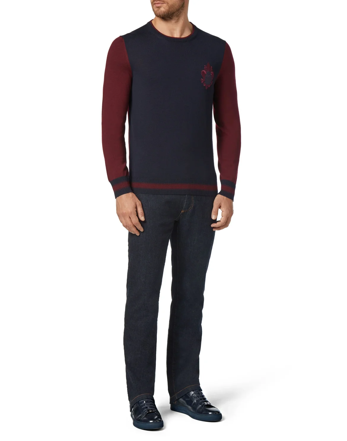 Pullover Round Neck LS Giglio, цвет: Синий