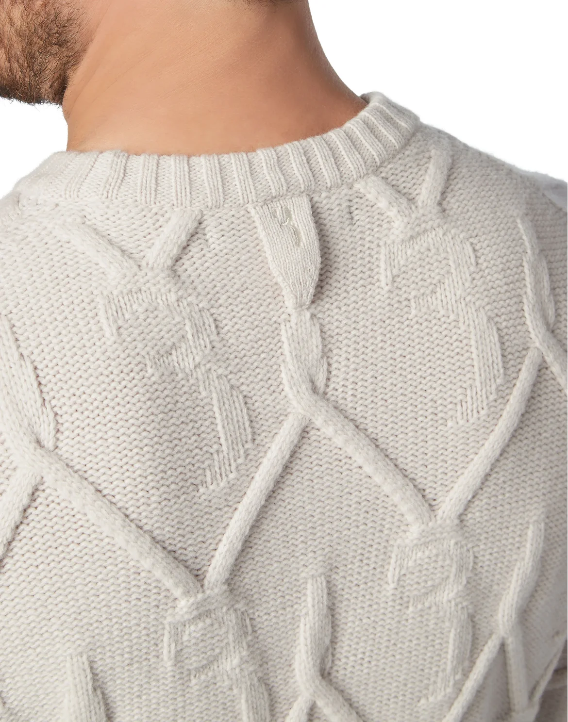 Pullover Round Neck LS Braid, цвет: Бежевый