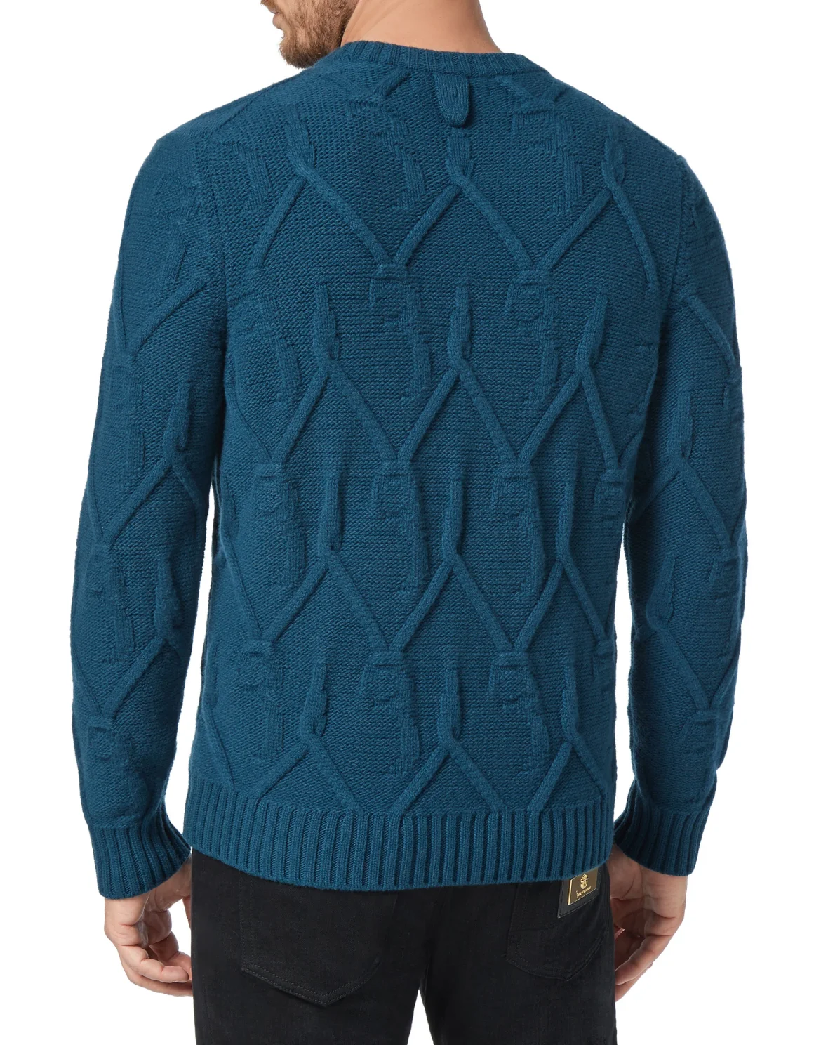 Pullover Round Neck LS Braid, цвет: Синий