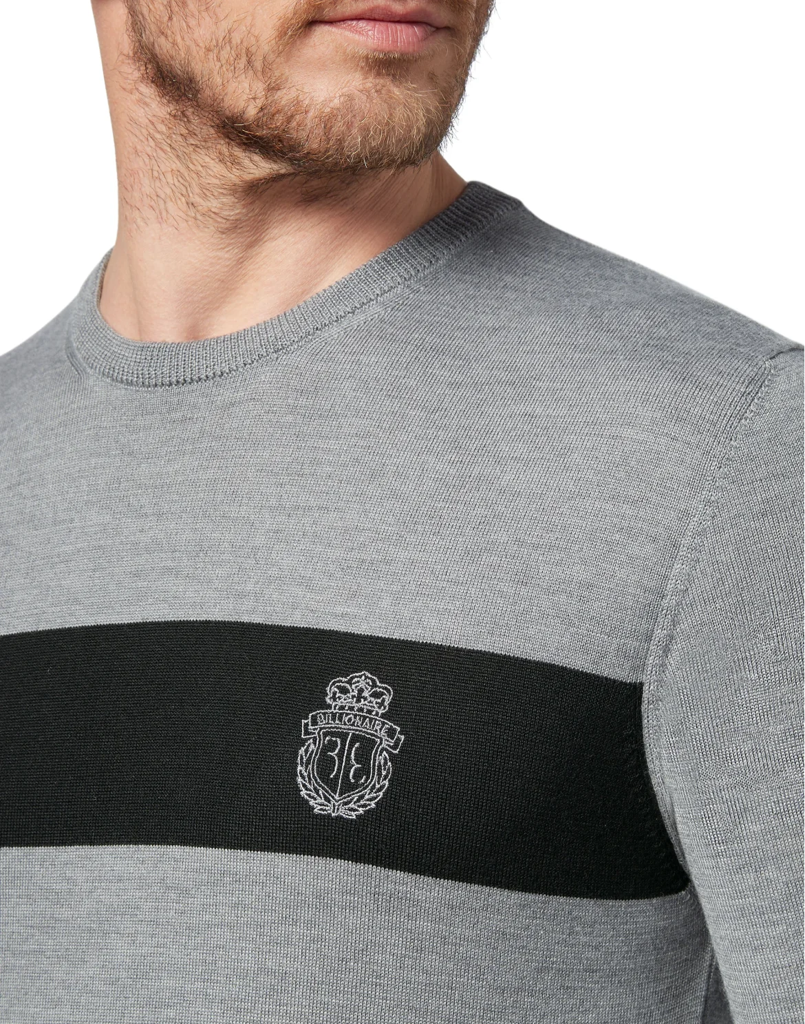 Pullover Round Neck LS Stripes, цвет: Серый