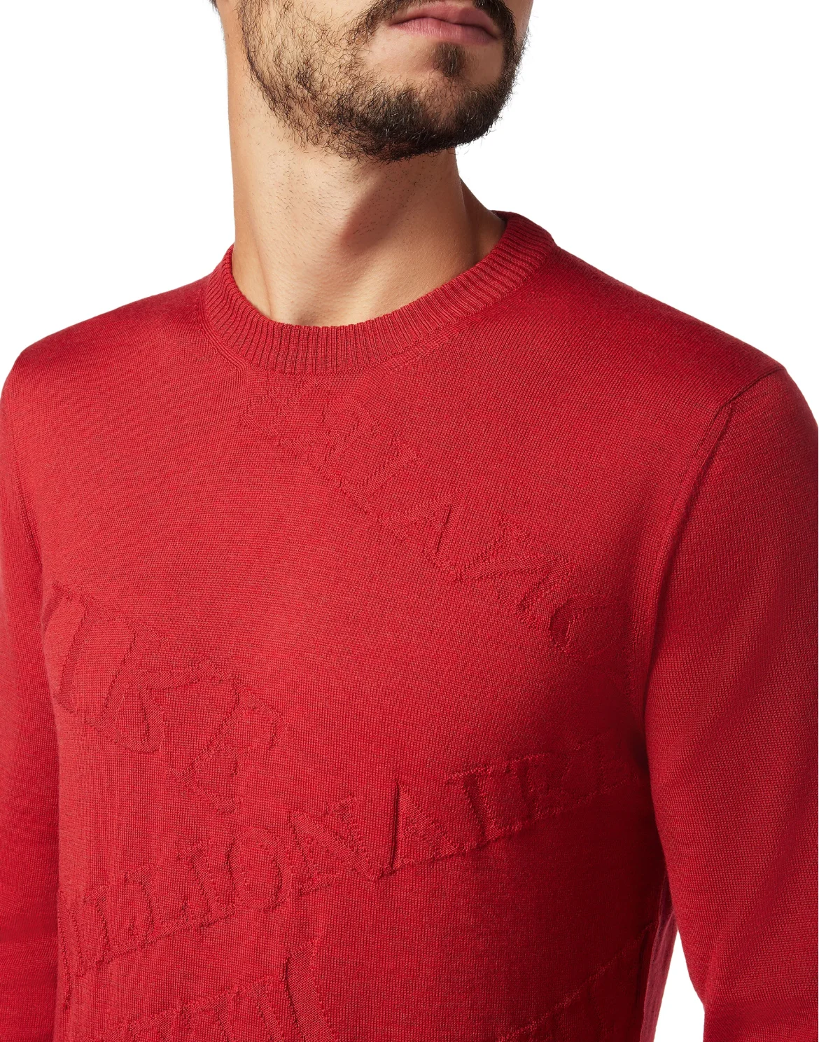 Pullover Round Neck LS Logos, цвет: Красный
