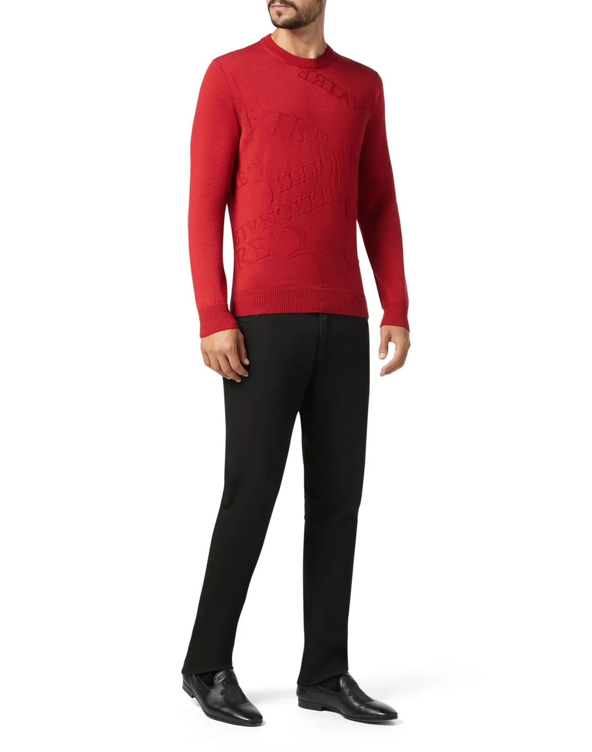 Pullover Round Neck LS Logos, цвет: Красный