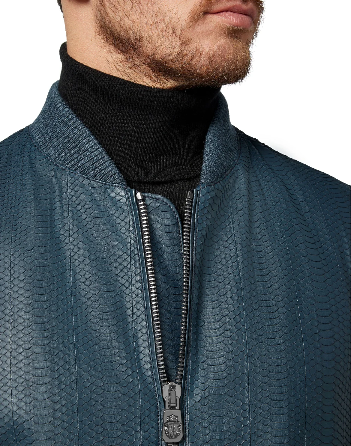 Leather Bomber Luxury, цвет: Синий