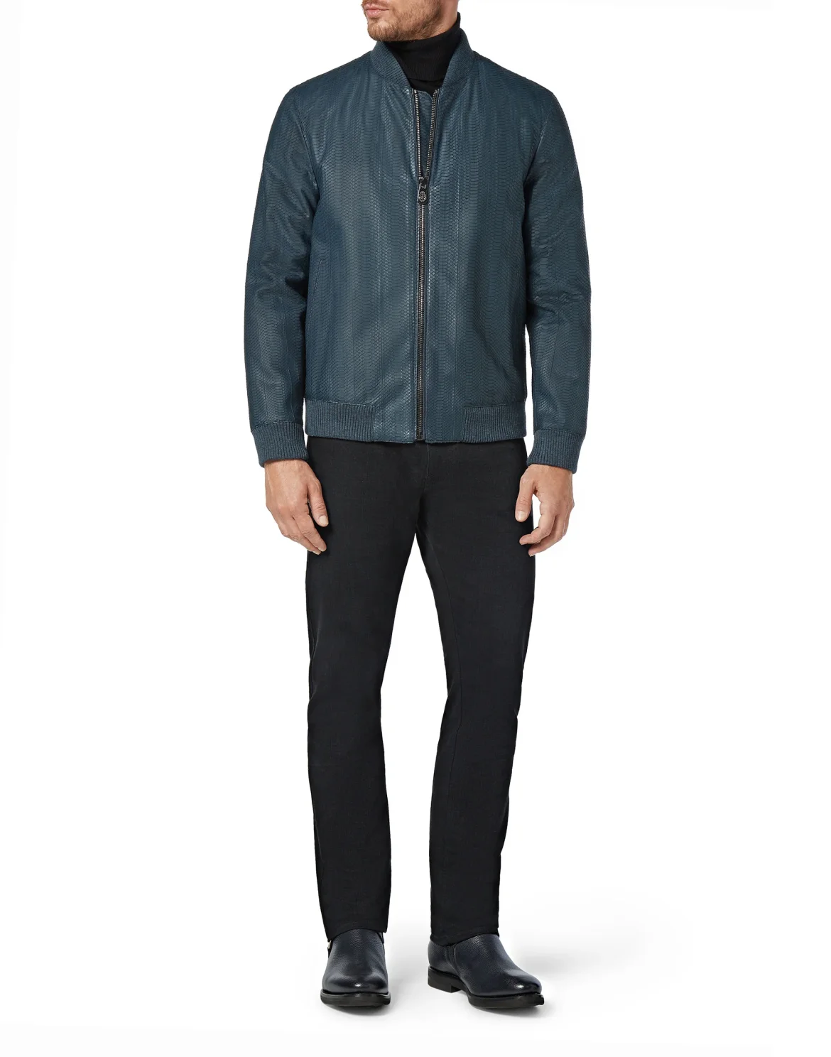 Leather Bomber Luxury, цвет: Синий