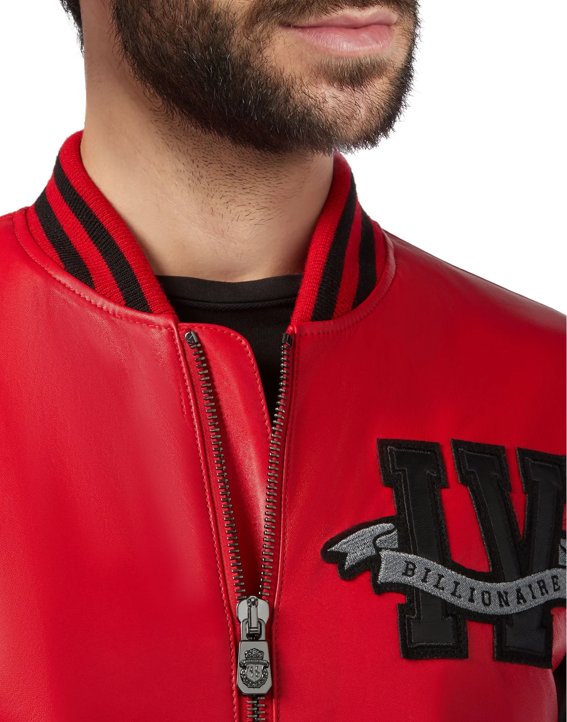Leather Bomber Members only, цвет: Красный