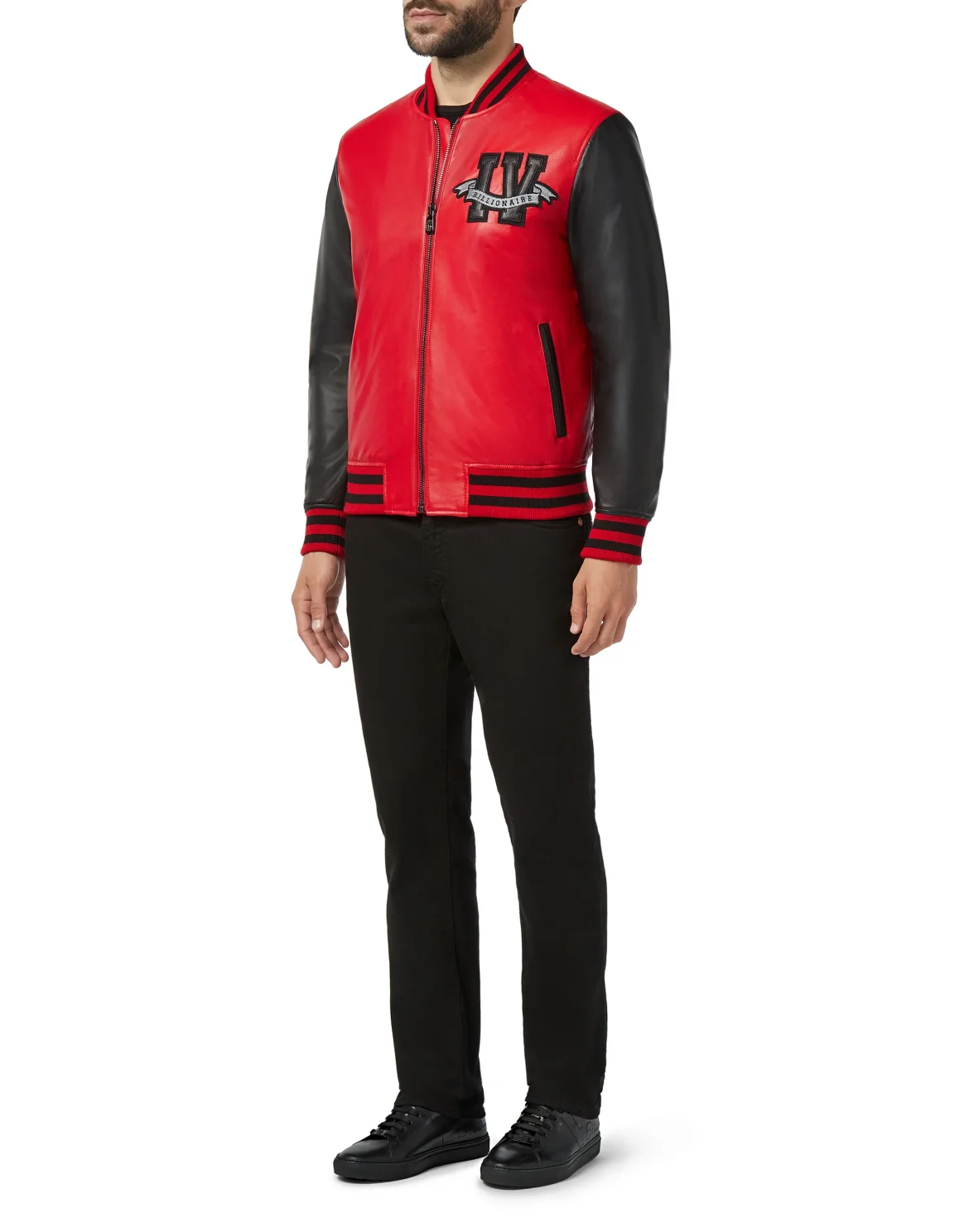 Leather Bomber Members only, цвет: Красный