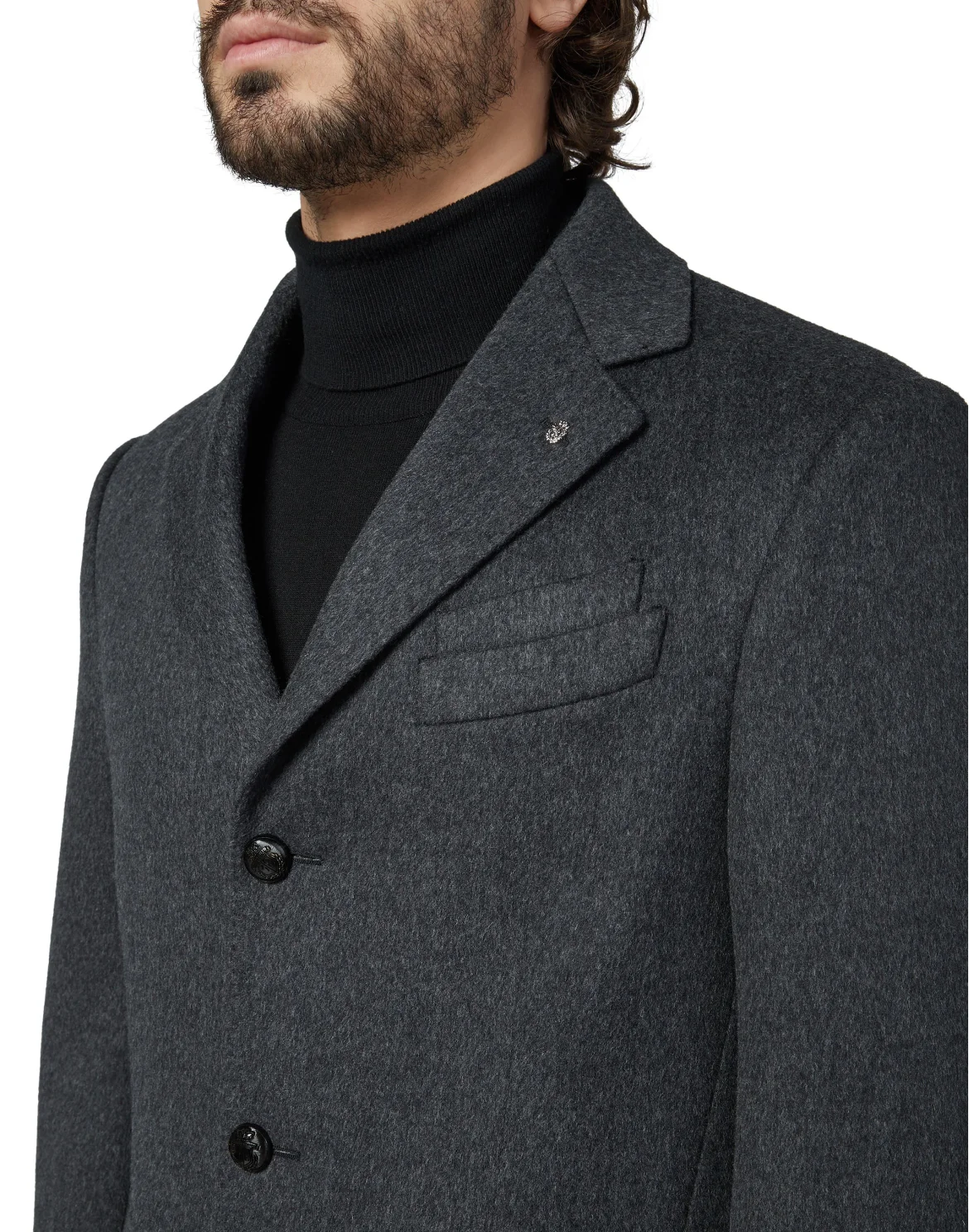 Coat Long Double B, цвет: Серый