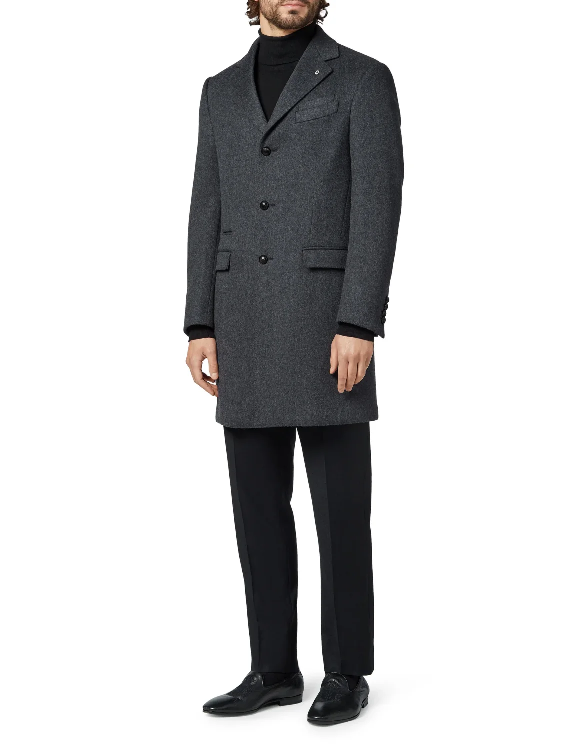 Coat Long Double B, цвет: Серый