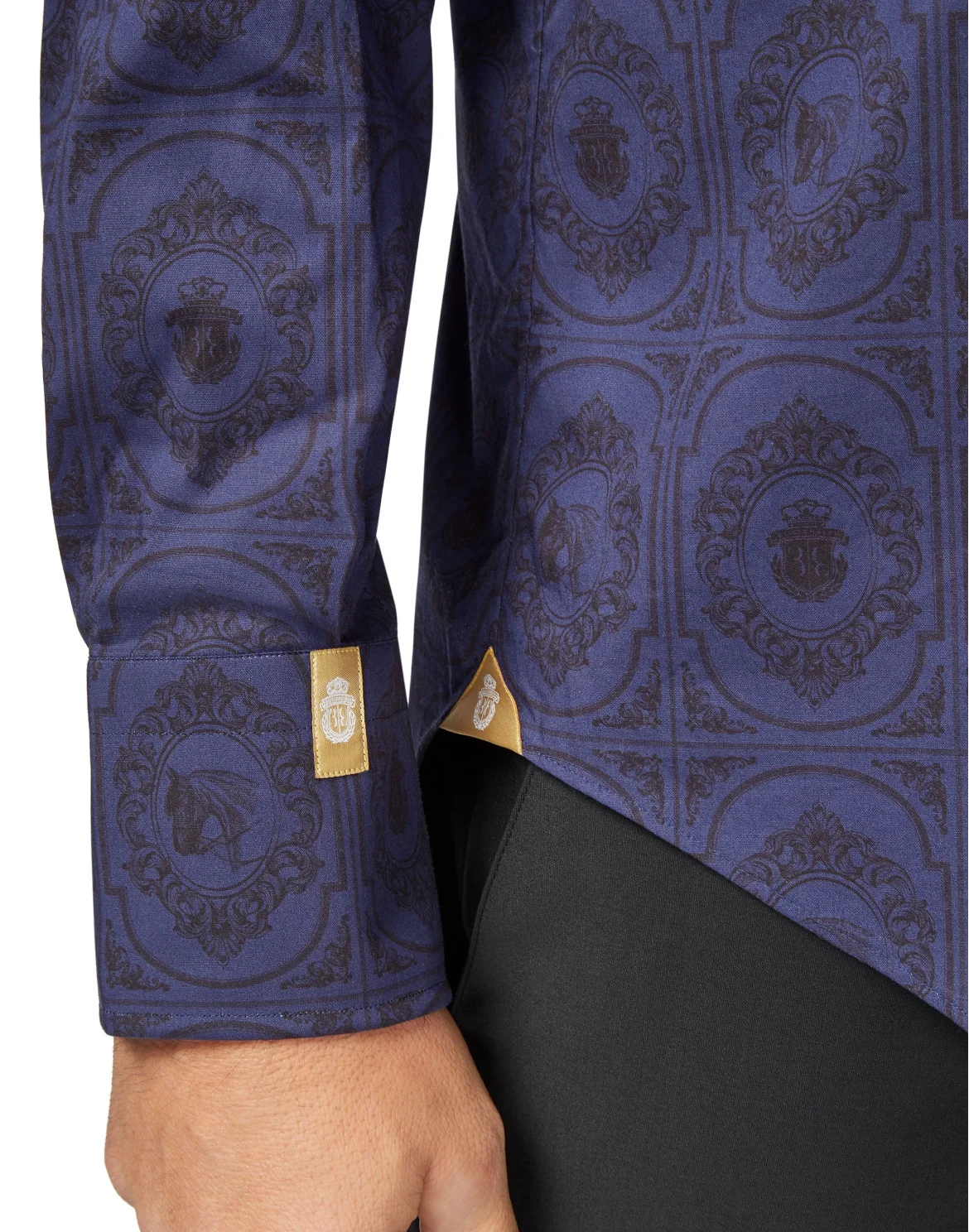 Shirt Gold Cut LS/Milano Horses, цвет: Синий