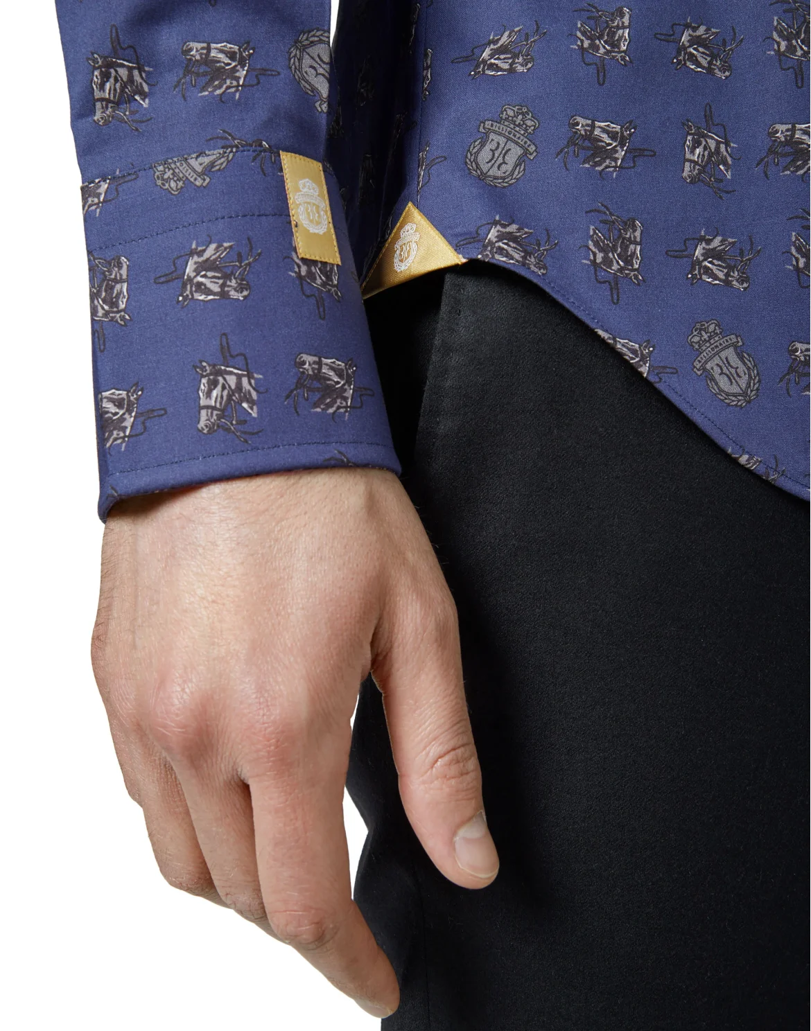 Shirt Silver Cut LS/Milano Horses, цвет: Синий