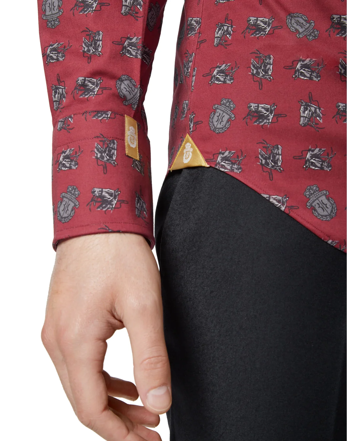 Shirt Silver Cut LS/Milano Horses, цвет: Красный