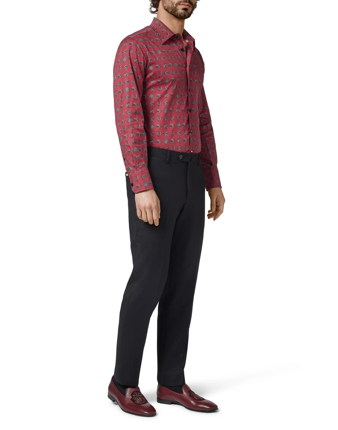 Shirt Silver Cut LS/Milano Horses, цвет: Красный