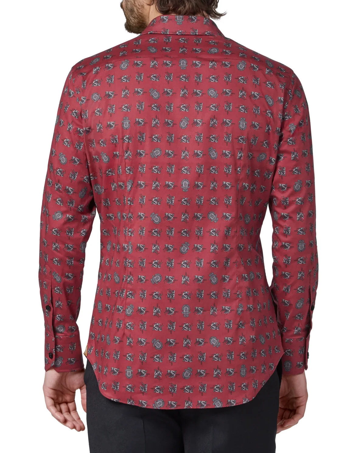 Shirt Silver Cut LS/Milano Horses, цвет: Красный
