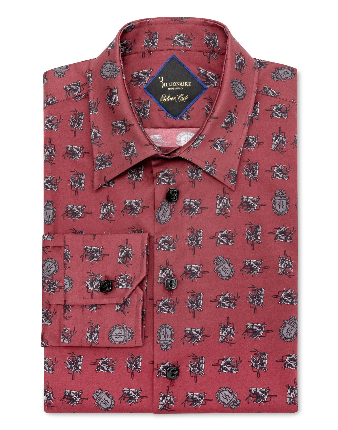 Shirt Silver Cut LS/Milano Horses, цвет: Красный