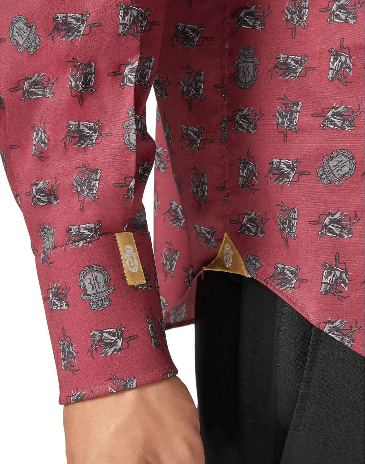 Shirt Gold Cut LS/Milano Horses, цвет: Красный