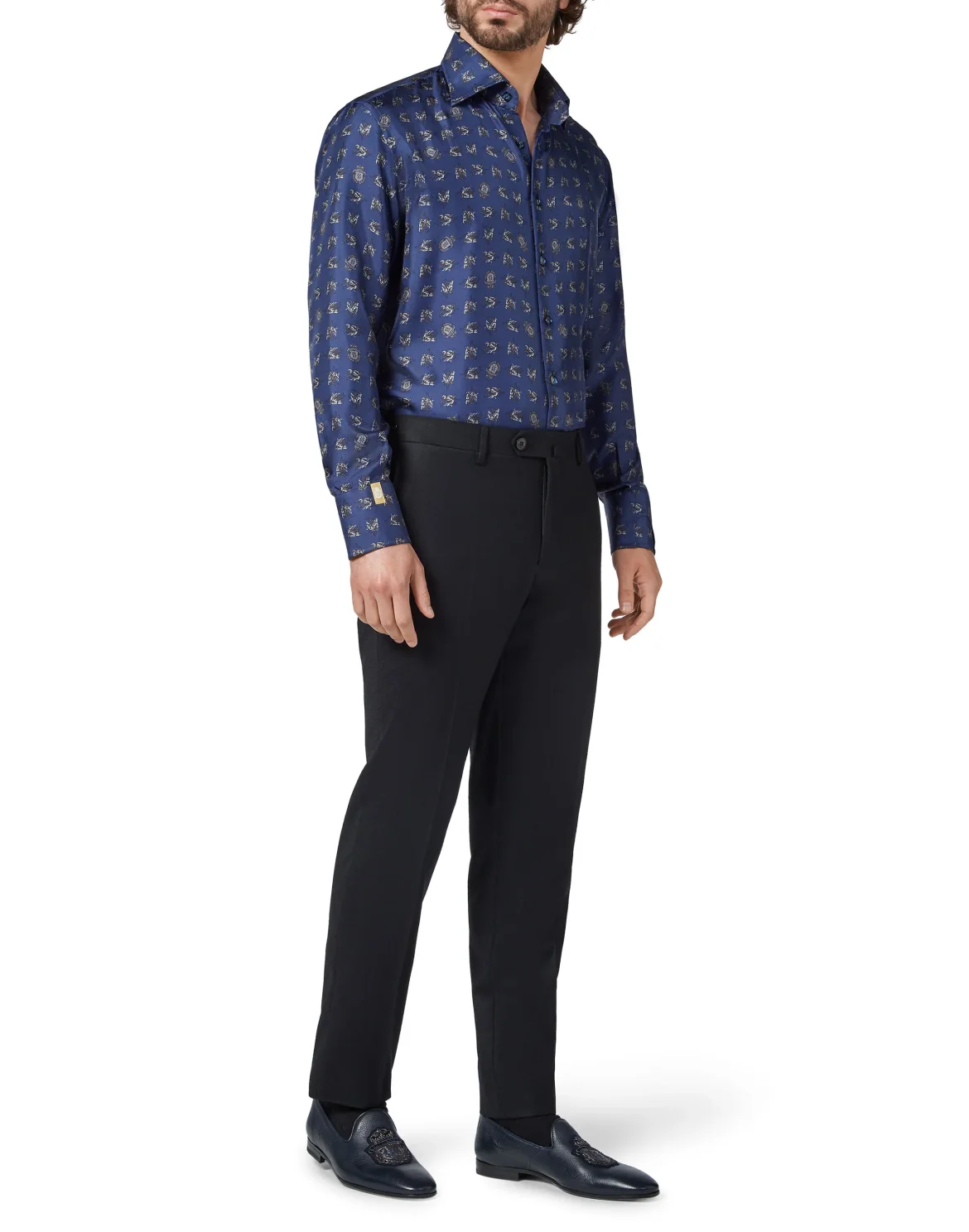 Shirt Gold Cut LS/Flavio Horses, цвет: Синий
