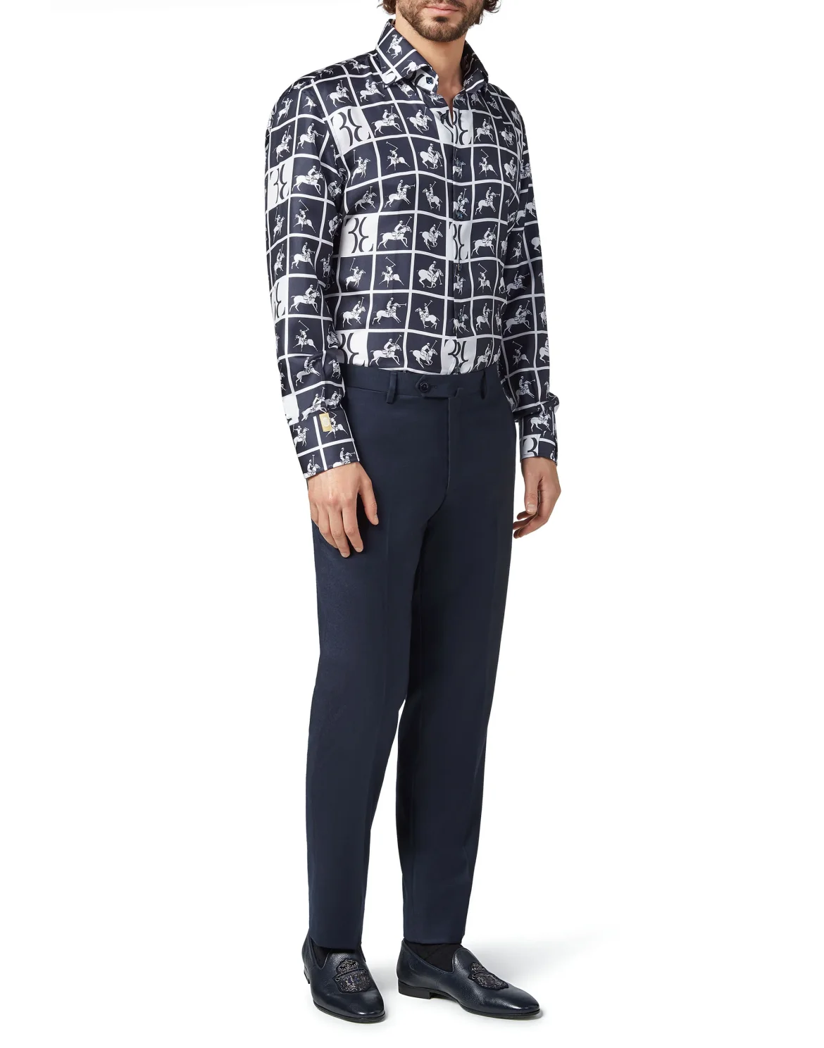 Shirt Gold Cut LS/Flavio Horses, цвет: Синий