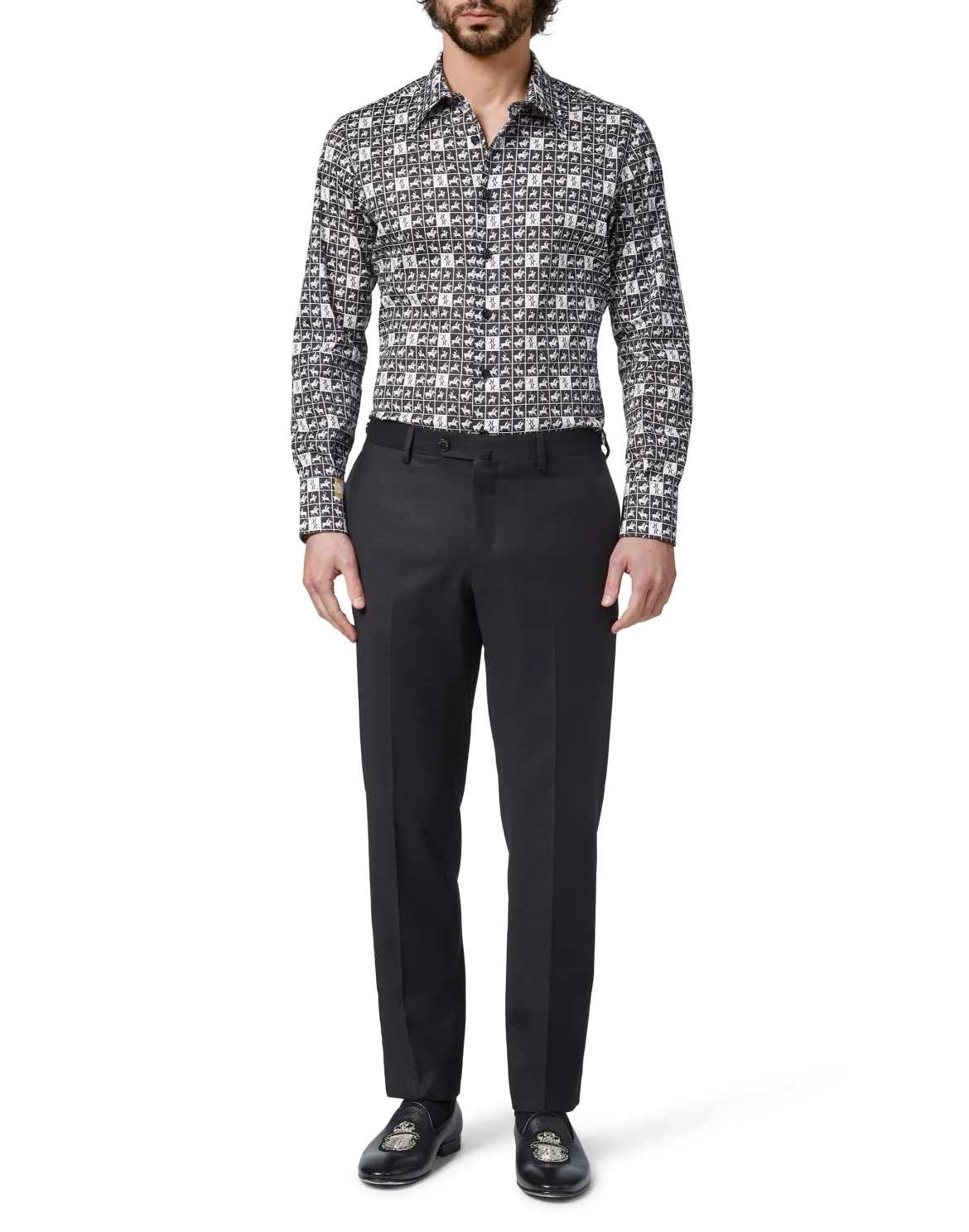 Shirt Silver Cut LS/Milano Horses, цвет: Черный