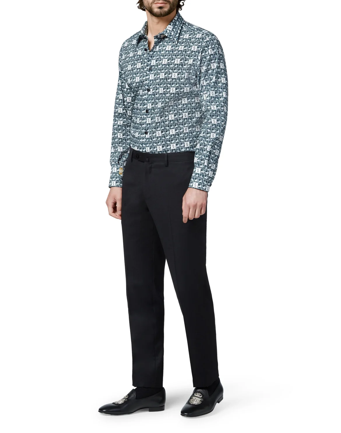 Shirt Silver Cut LS/Milano Horses, цвет: Синий