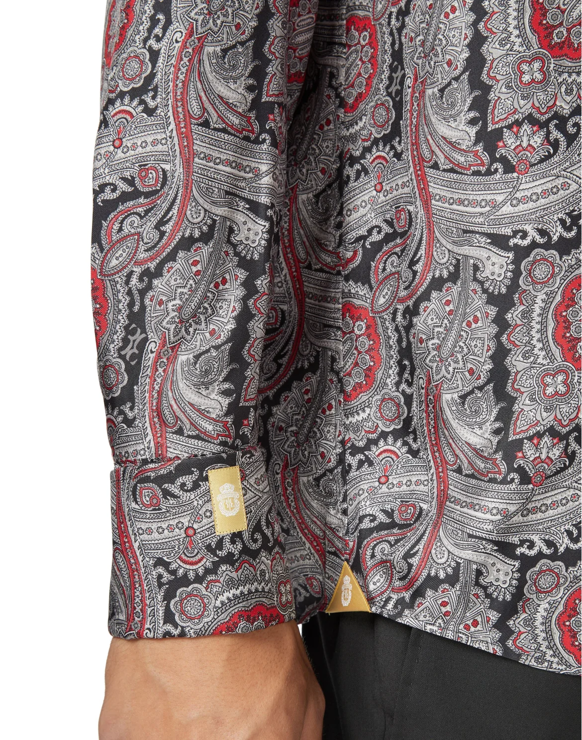 Shirt Gold Cut LS/Flavio Paisley, цвет: Черный
