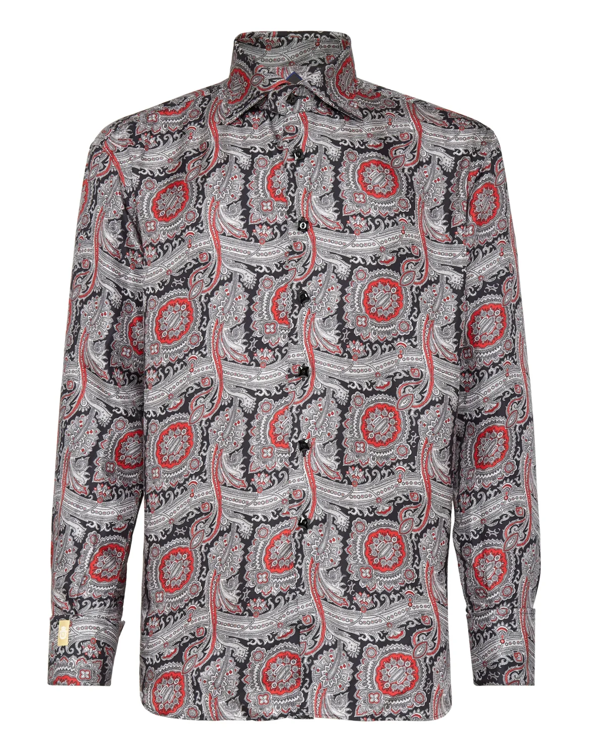 Shirt Gold Cut LS/Flavio Paisley, цвет: Черный
