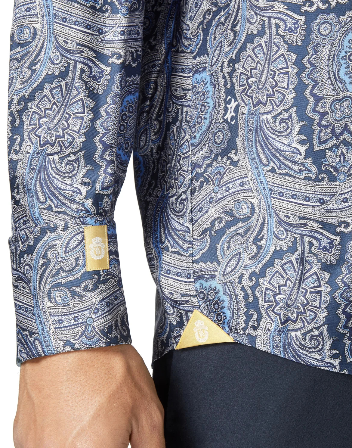 Shirt Gold Cut LS/Flavio Paisley, цвет: Черный