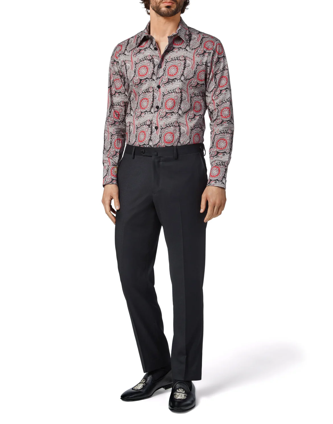 Shirt Gold Cut LS/Milano Paisley, цвет: Черный