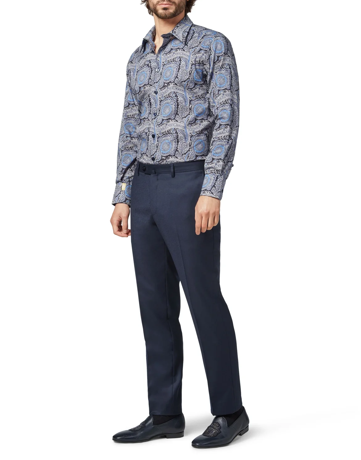 Shirt Gold Cut LS/Milano Paisley, цвет: Черный
