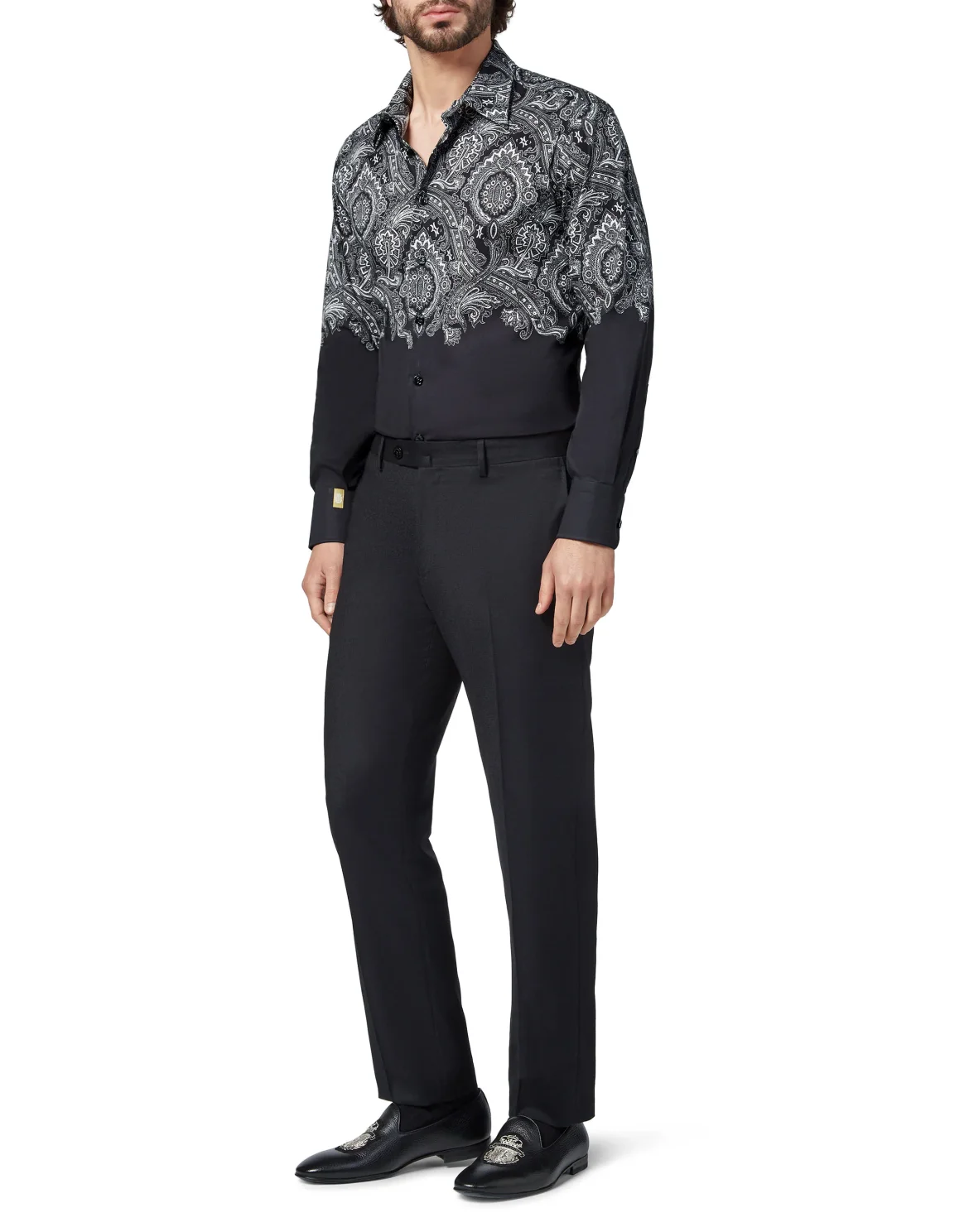 Shirt Silver Cut LS/Milano Paisley, цвет: Черный