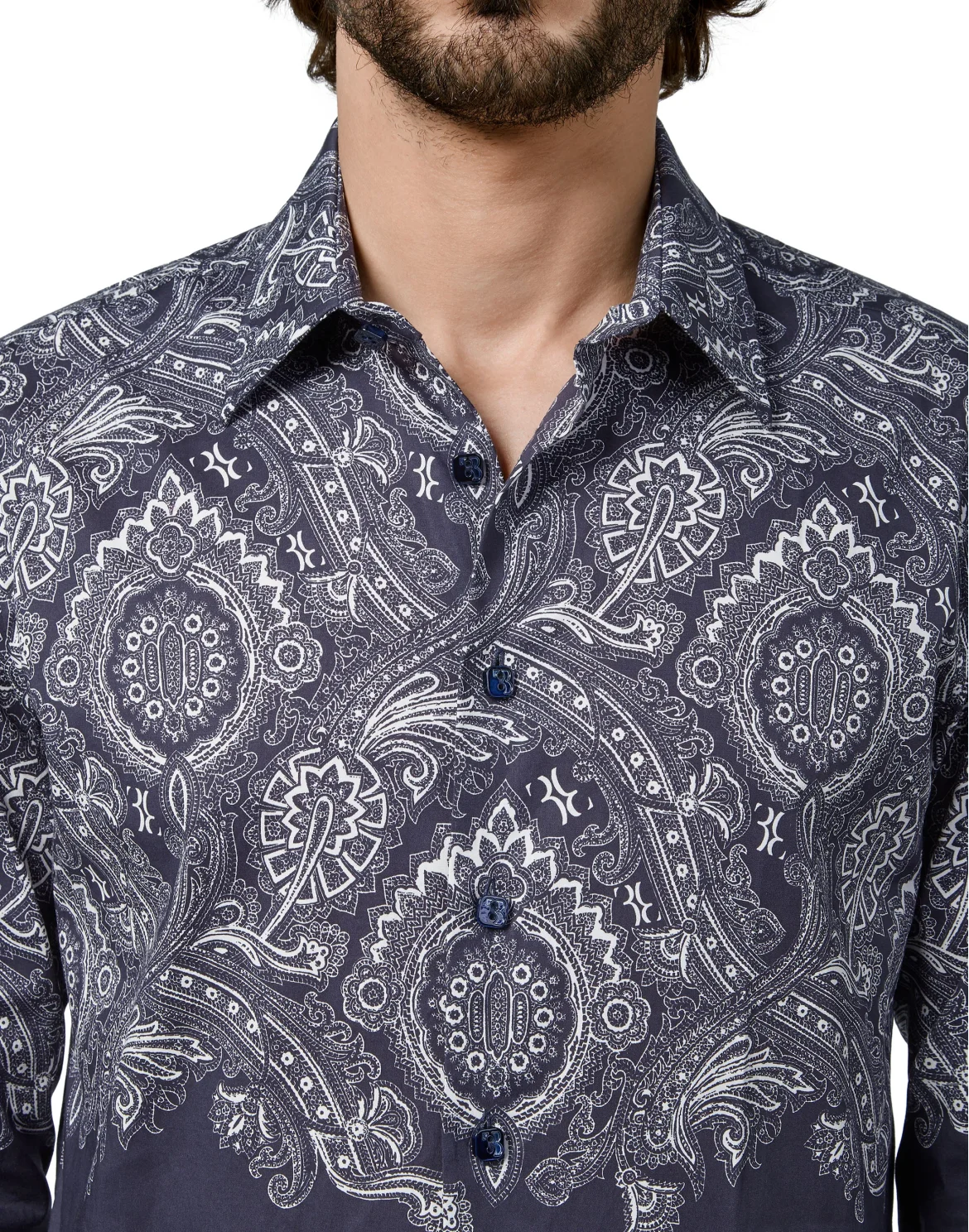 Shirt Silver Cut LS/Milano Paisley, цвет: Синий
