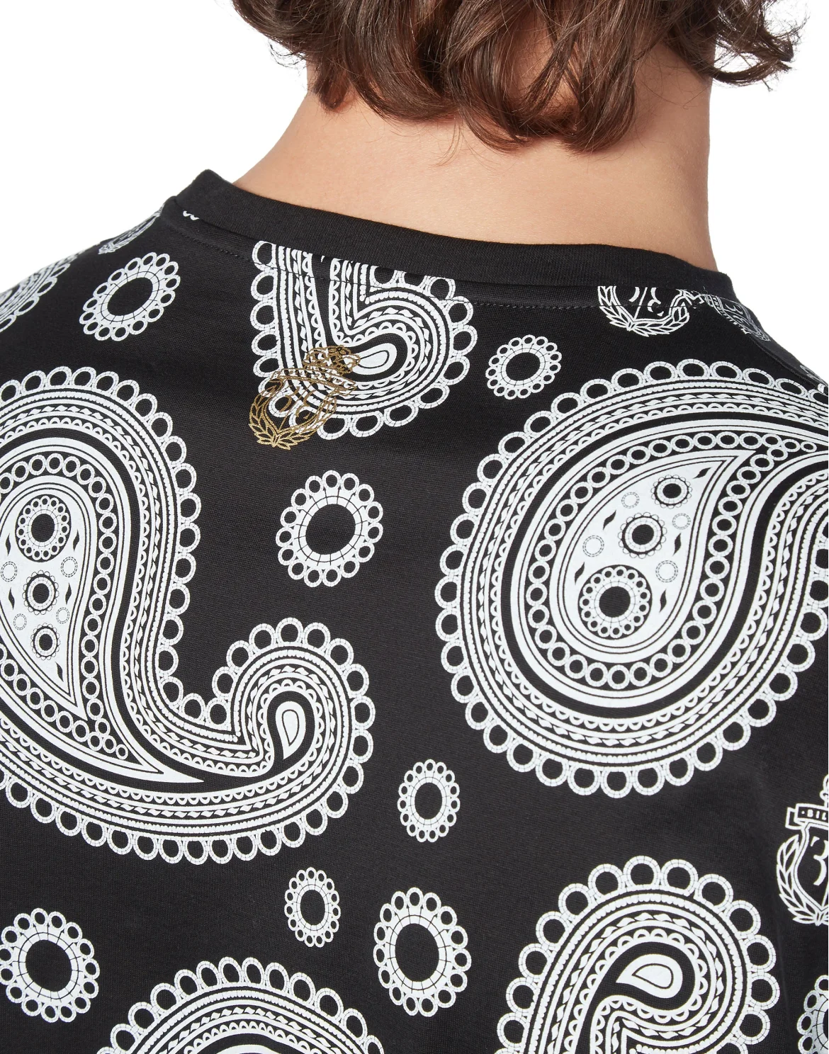 T-shirt Round Neck SS Paisley, цвет: Черный