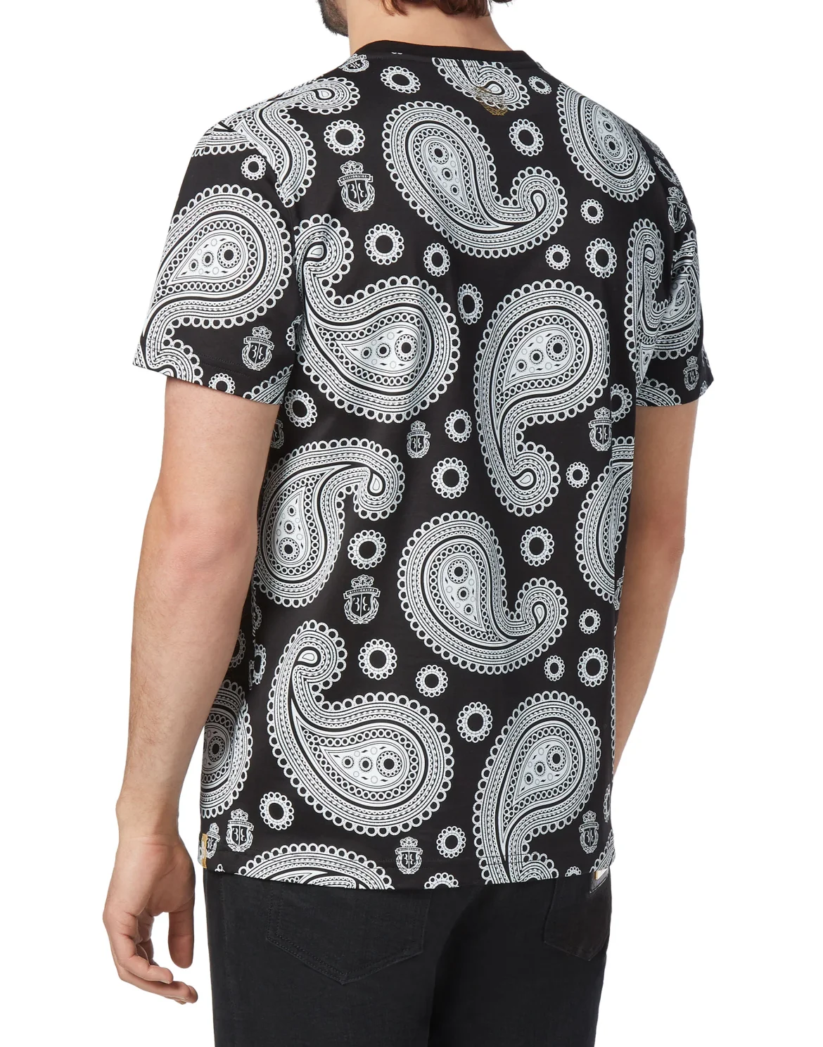 T-shirt Round Neck SS Paisley, цвет: Черный