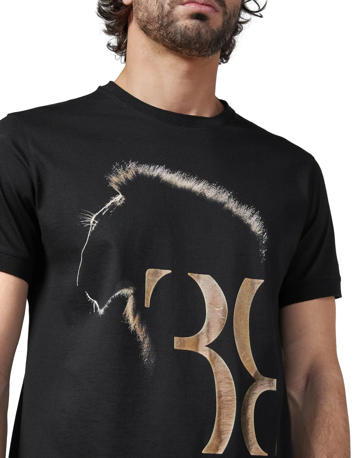 T-shirt Round Neck SS Lion, цвет: Черный