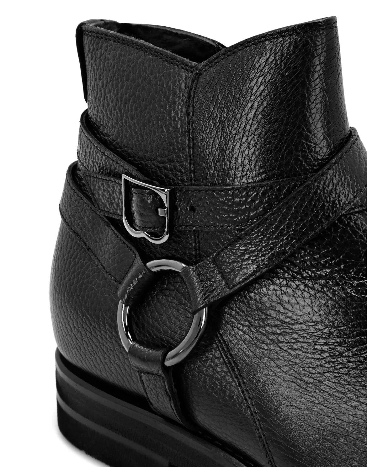 Boots Low Flat Double B, цвет: Черный