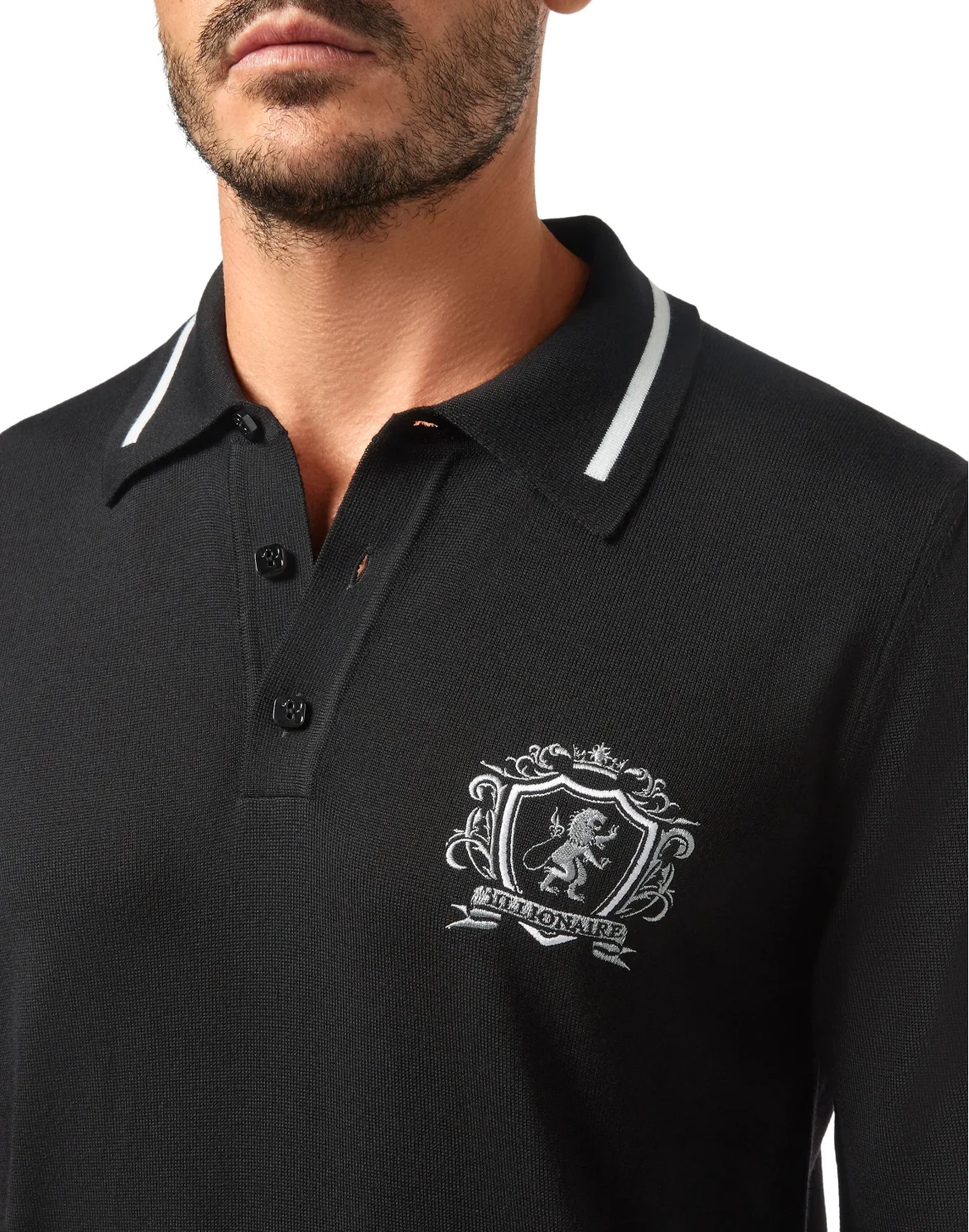 Pullover Polo-Neck LS Lion, цвет: Черный