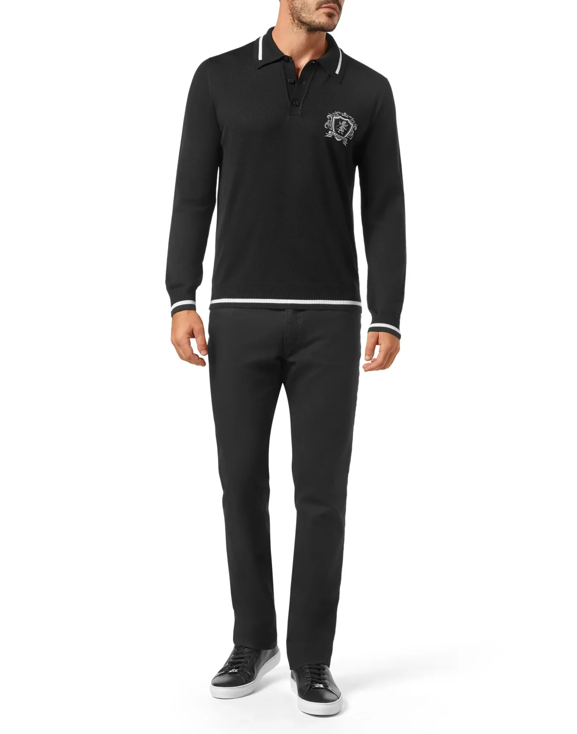 Pullover Polo-Neck LS Lion, цвет: Черный
