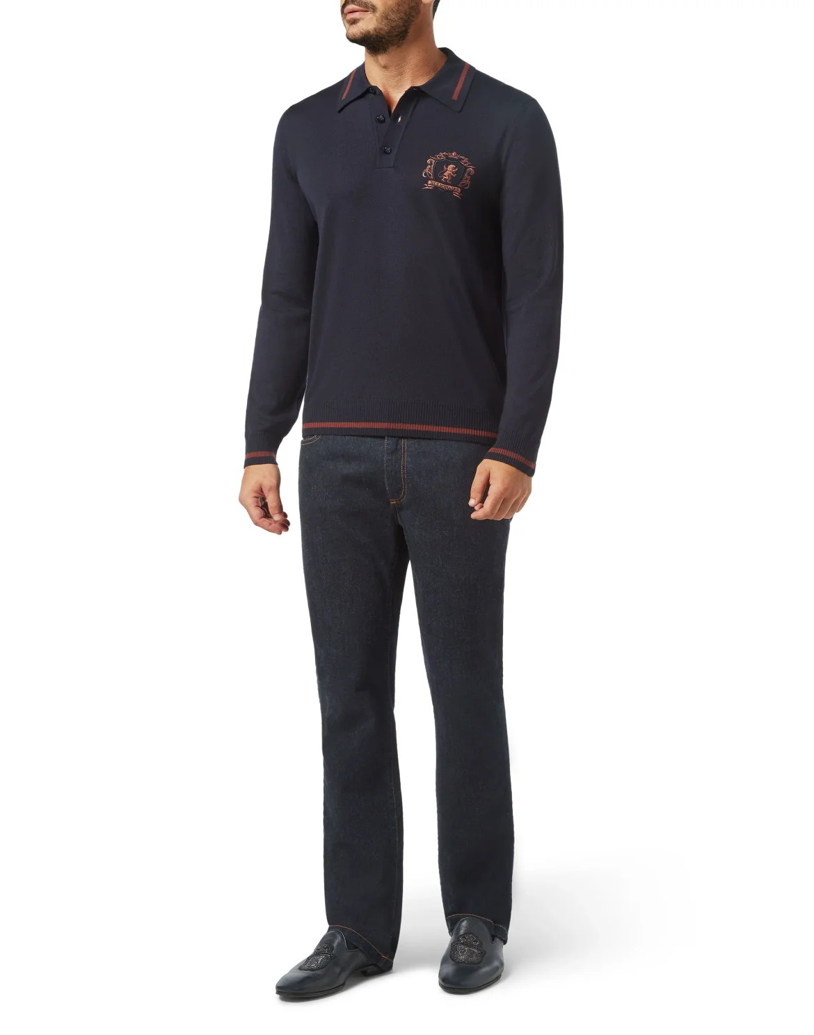 Pullover Polo-Neck LS Lion, цвет: Синий